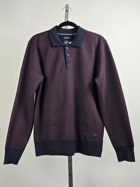 Buffalo David Bitton Burgundy Collared Knit Sweater Size S